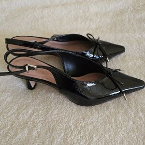 Maeve Glossy Black Heels